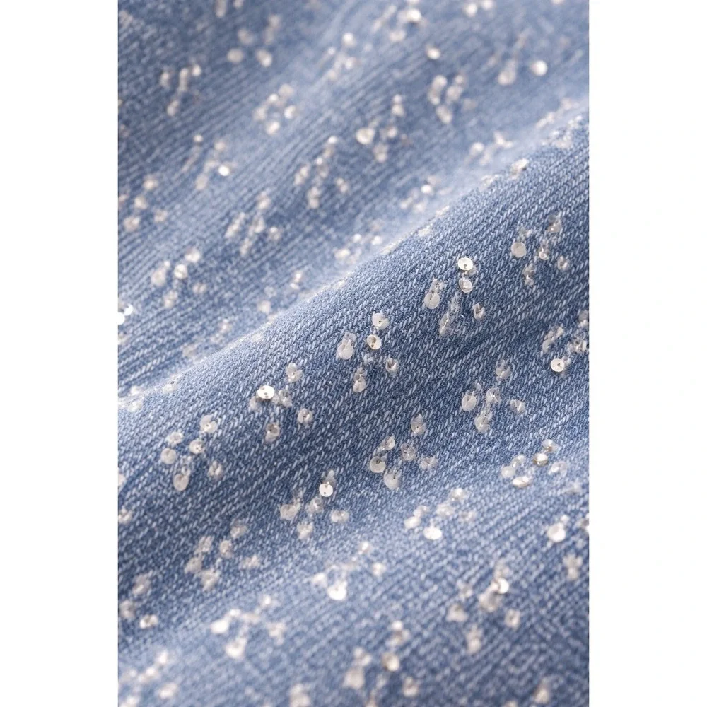 Time & Tru Jeans 16 High Rise Relaxed Light Wash Embellished Denim Stretch NWT‎